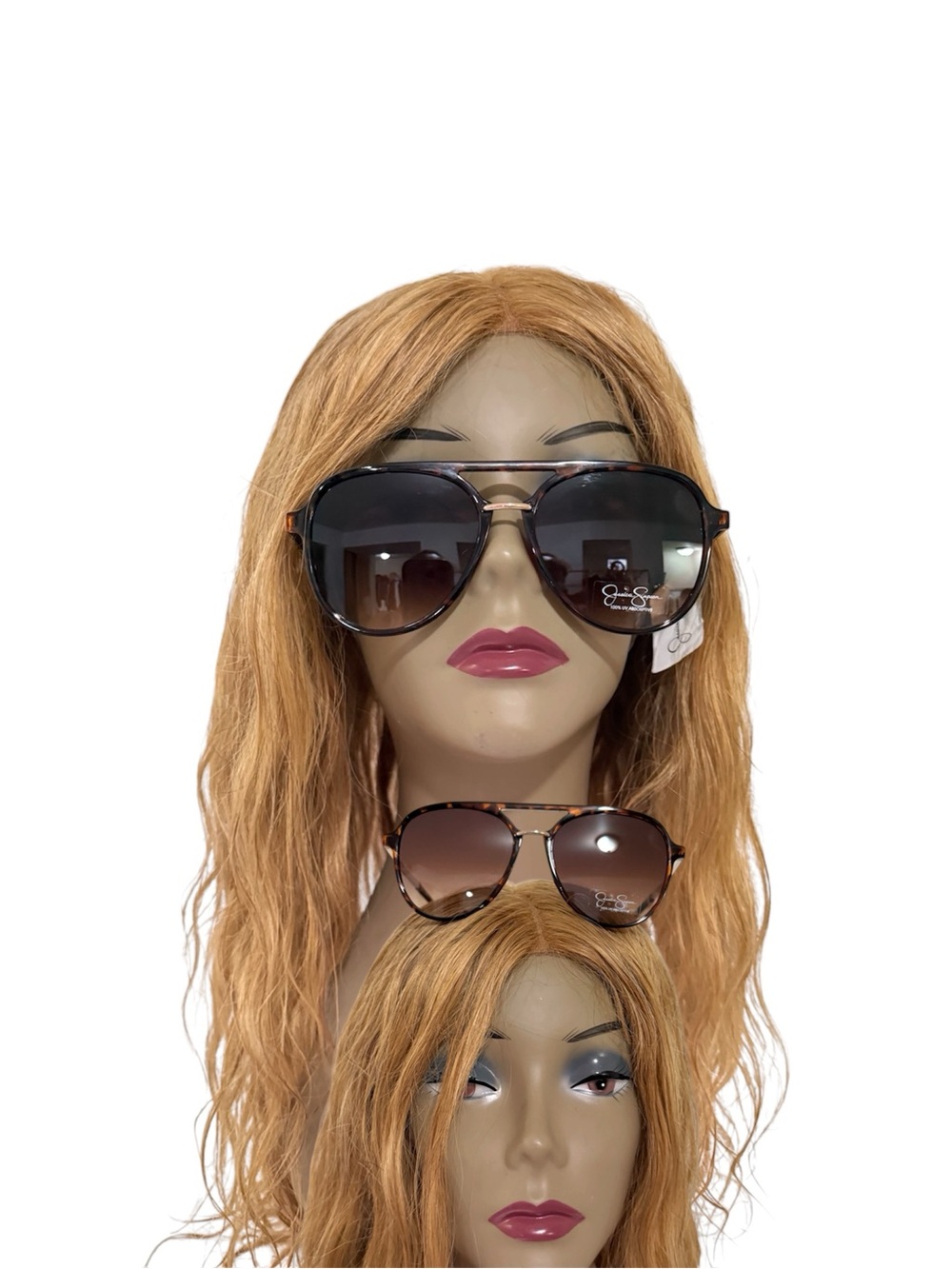 Jessica Simpson Oversized Tortoise Sunglasses with Brown Gradient Lenses